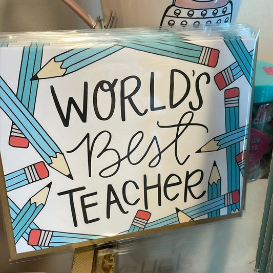 Worlds Best Teacher card