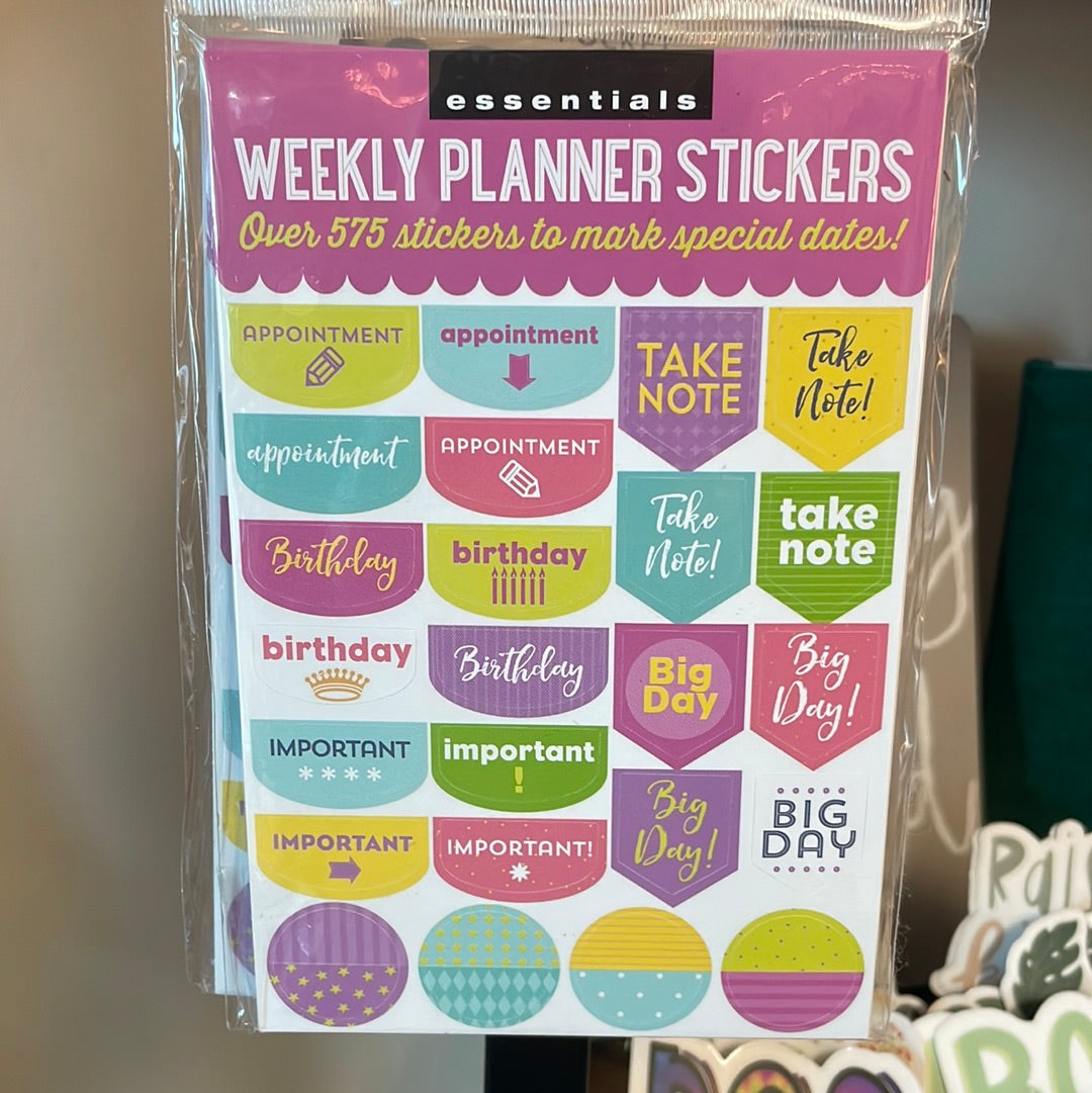 Weekly planner stickers