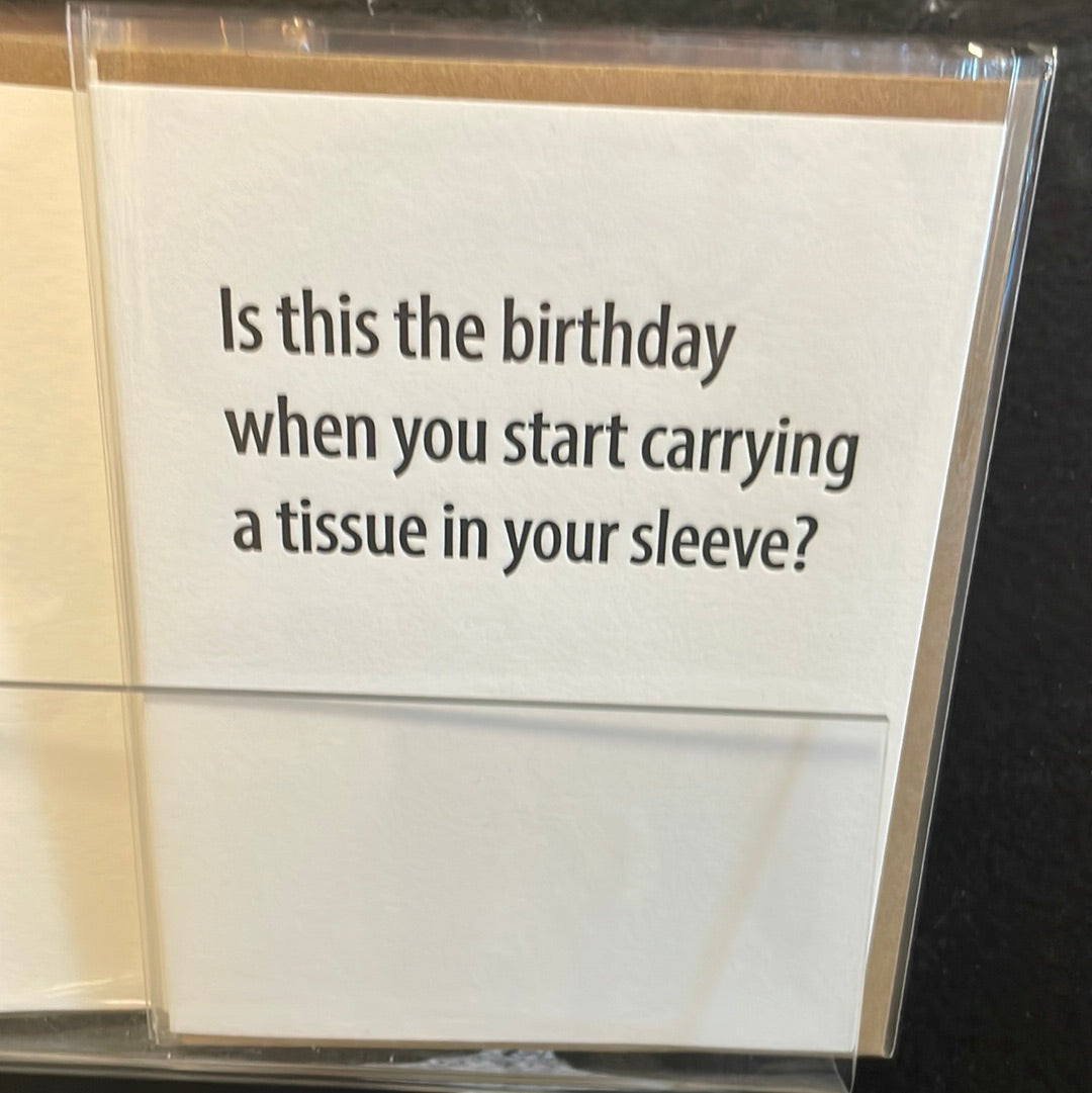 Birthday and carrying a tissue card
