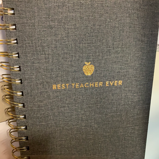 Grey Linen Teacher Notebook