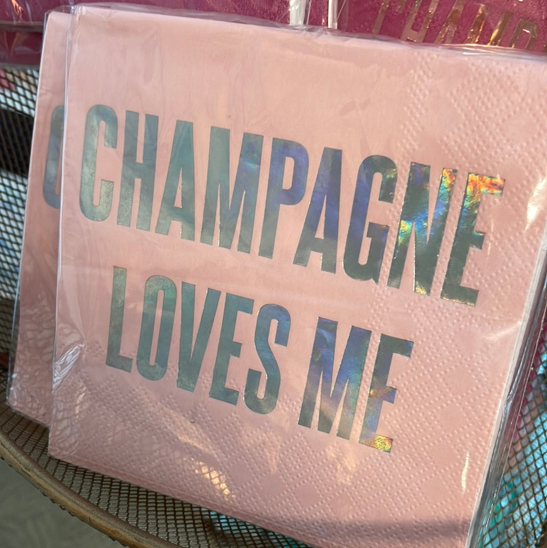 Champagne Loves Me Napkins