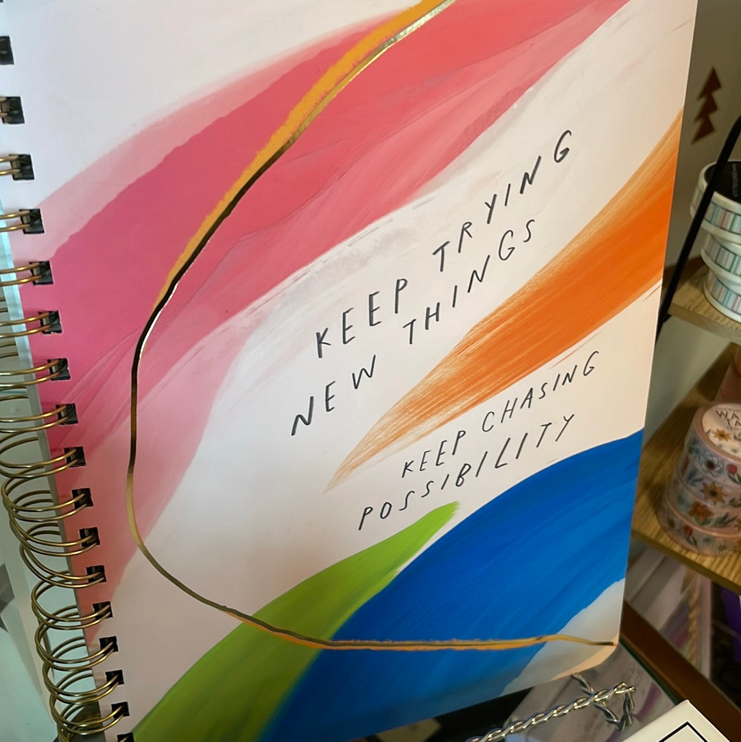 Keep trying new things Softcover Notebook