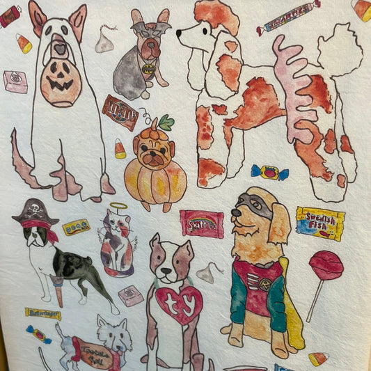 Halloween Dogs Towel
