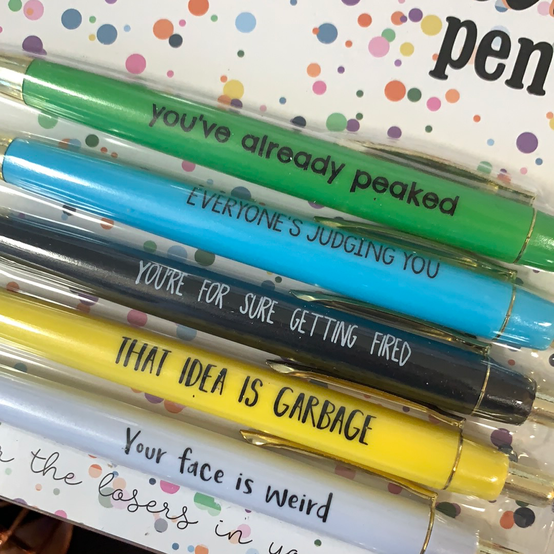 De-Motivational Pen Set (Pack Of 5) – Identity Boutique