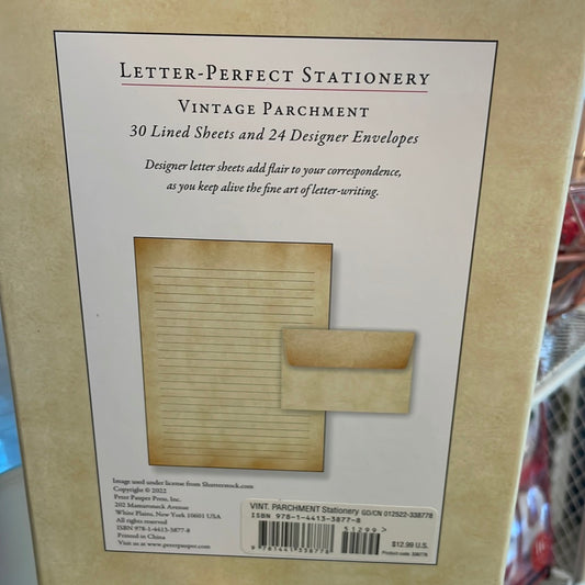 Parchment Style Boxed Stationery Set