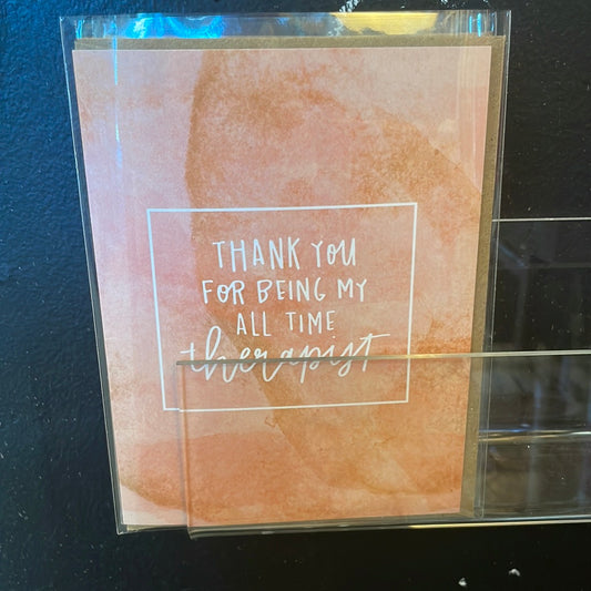 Thank you therapist card