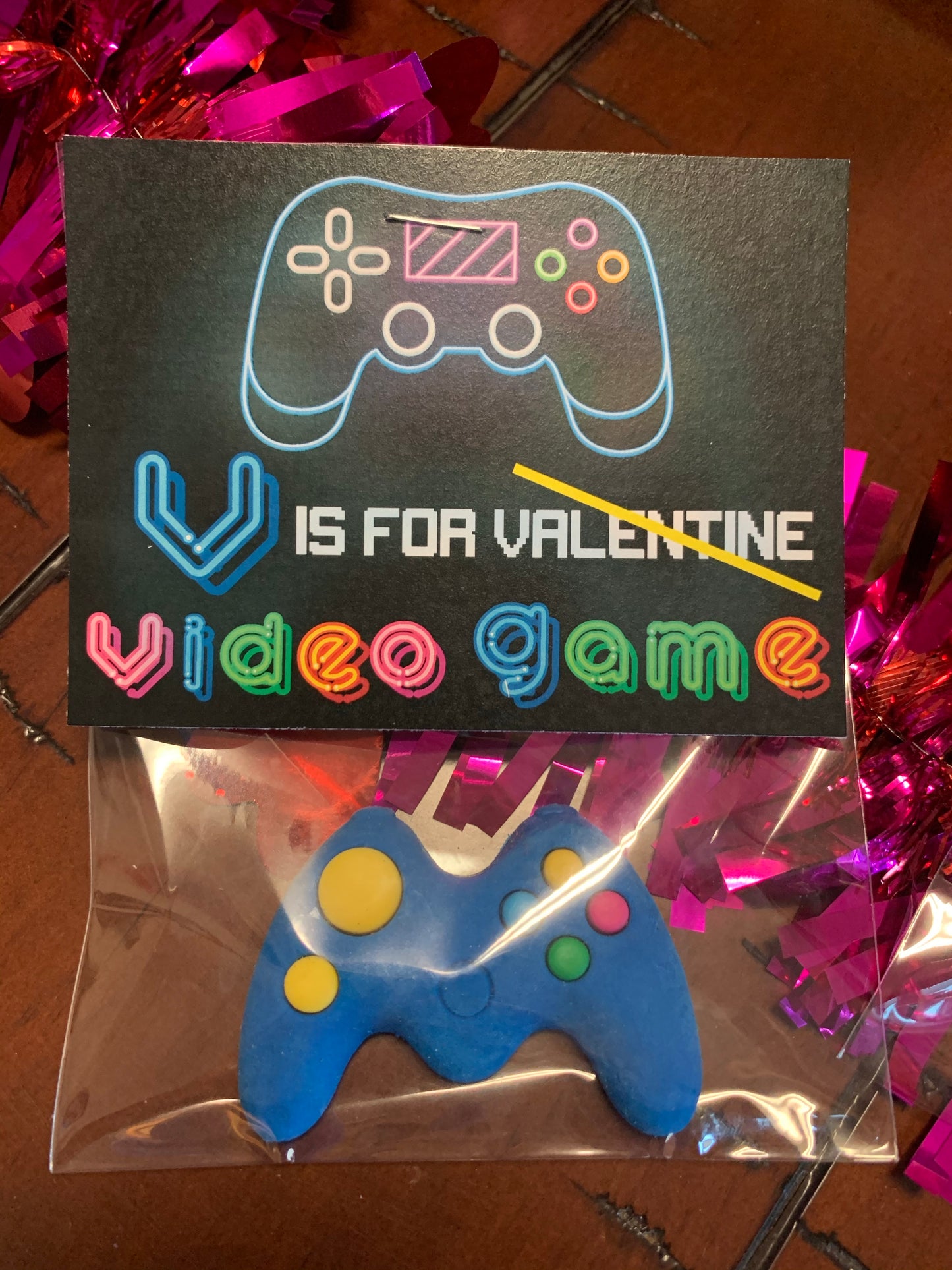 Video Game Eraser Valentines