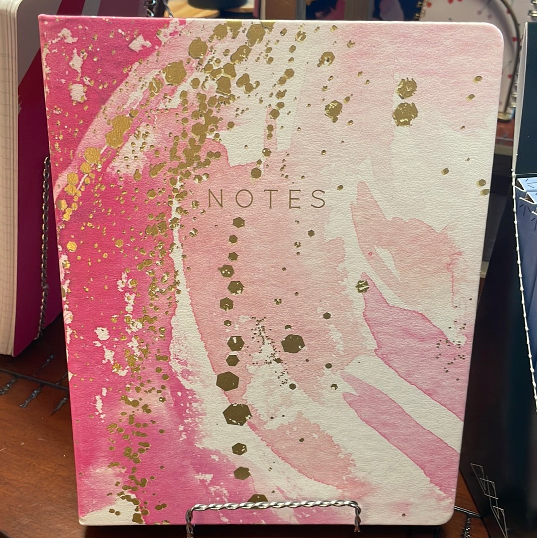 Pink and Gold Faux Suede Notebook