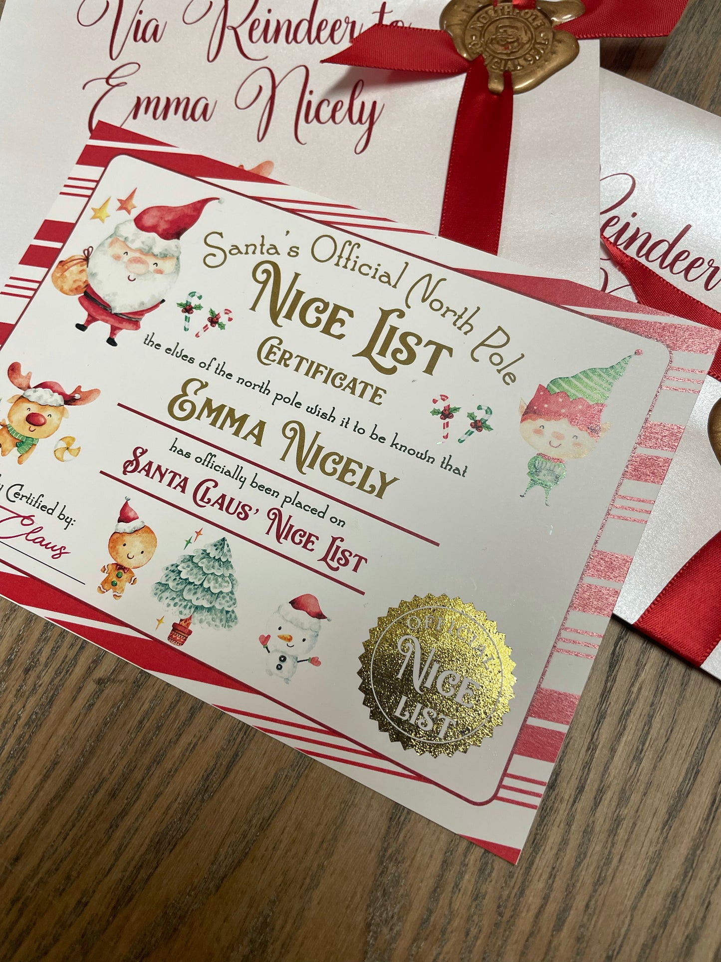 Personalized Santa Nice List Certificate