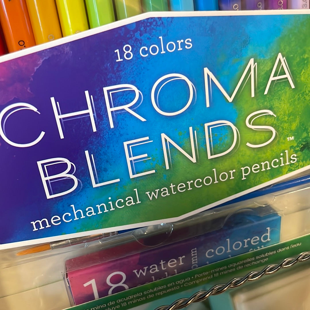 chroma blends mechanical watercolor pencils - set of 18