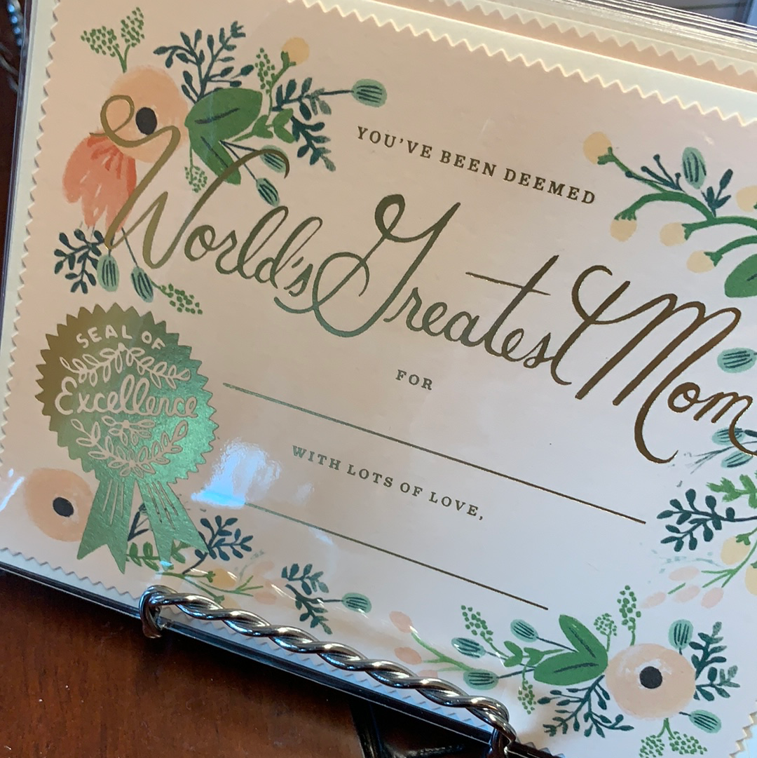 Worlds Greatest Mom Certificate card