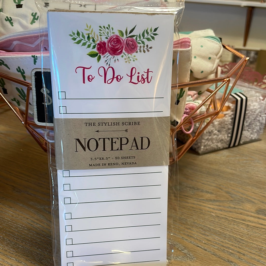 Floral To Do notepad