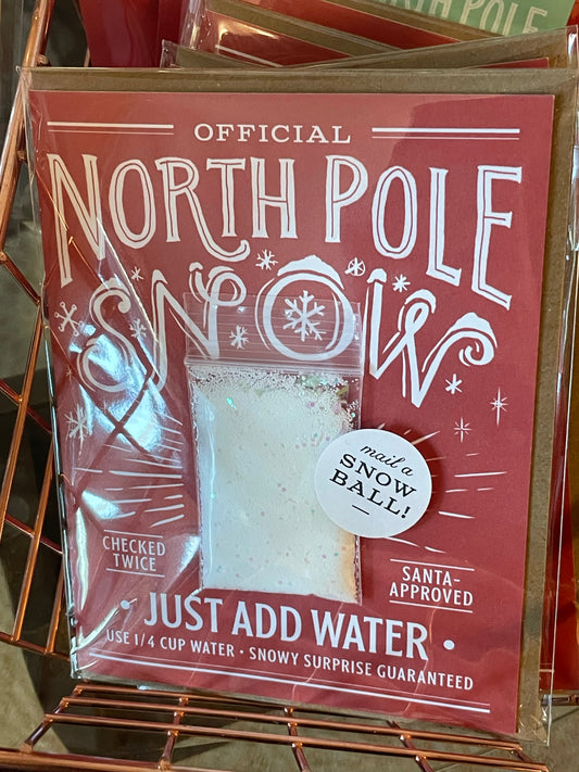North Pole snow card