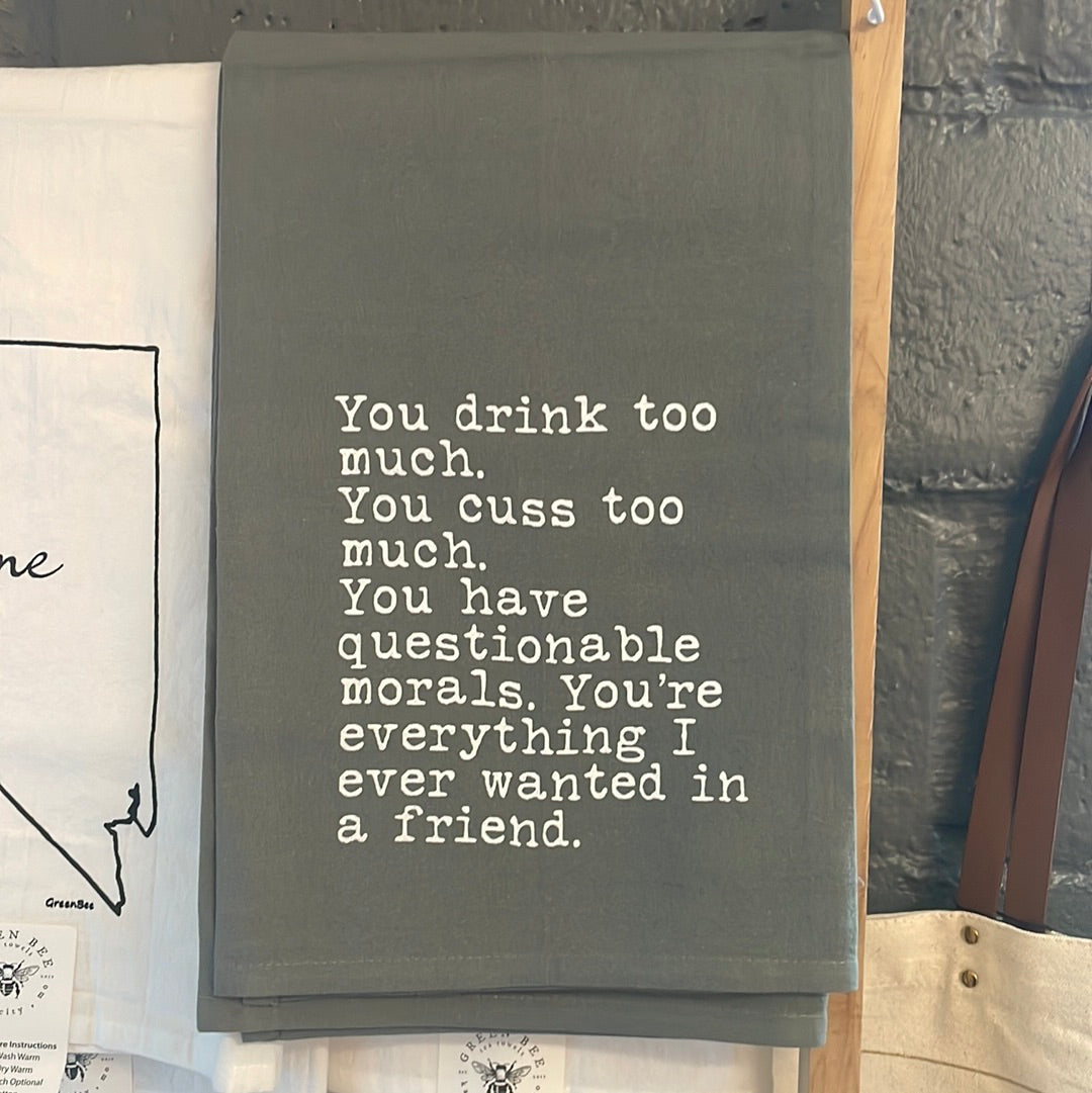 Questionable friend towel – Stylish Scribe Stationery