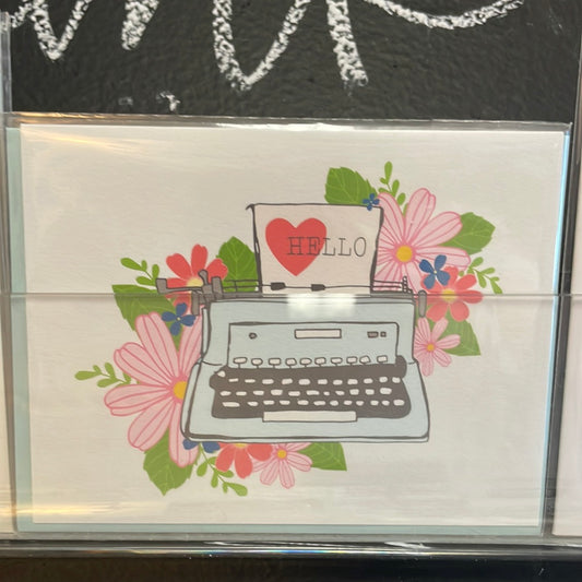 Hello typewriter card