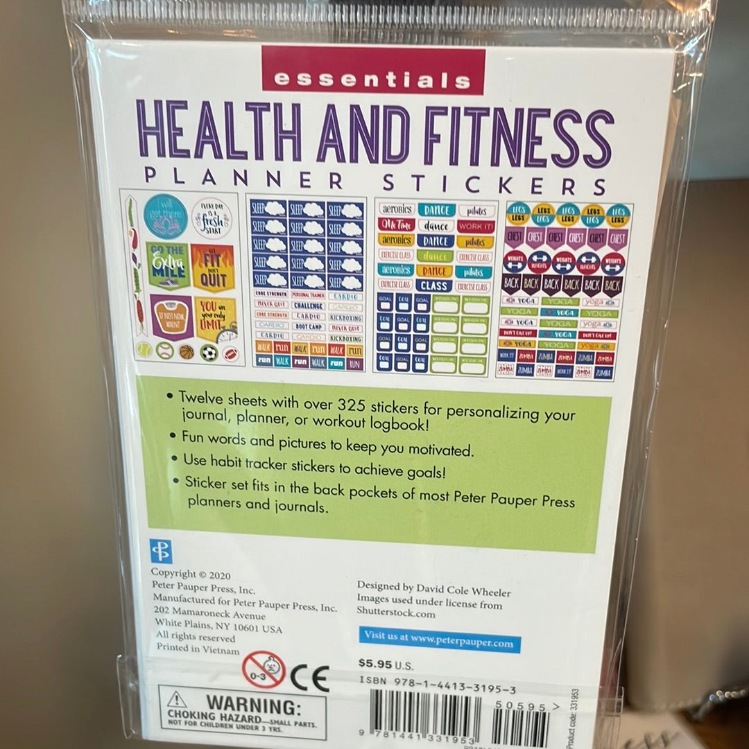 Health and fitness planner stickers