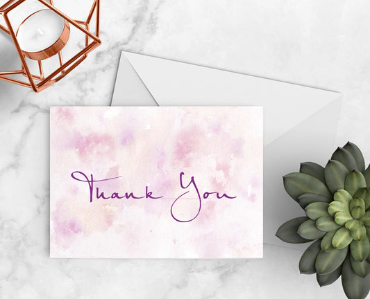 Watercolor Thank You Notecards